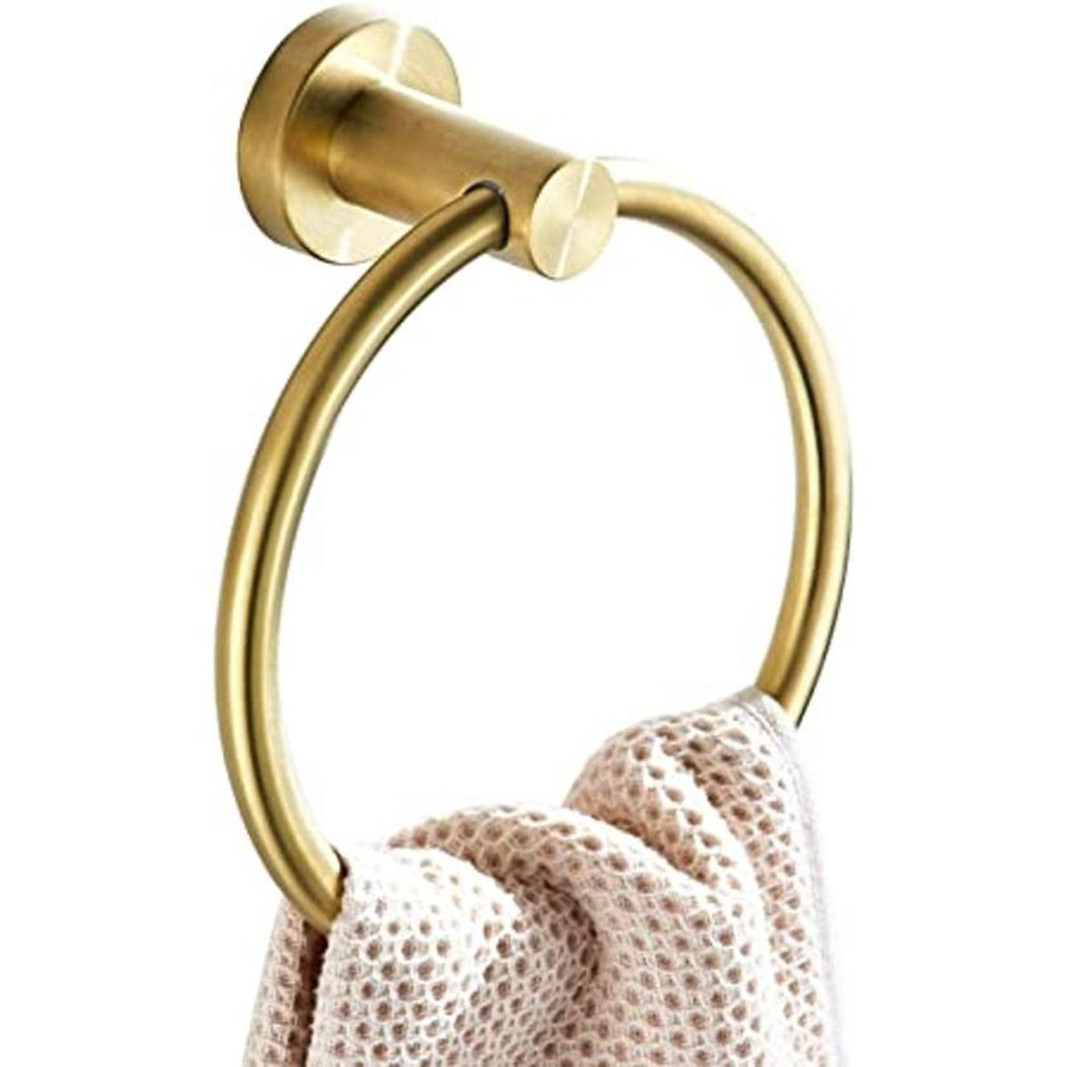 BATHSIR Anillo de toalla dorado soporte de toalla de