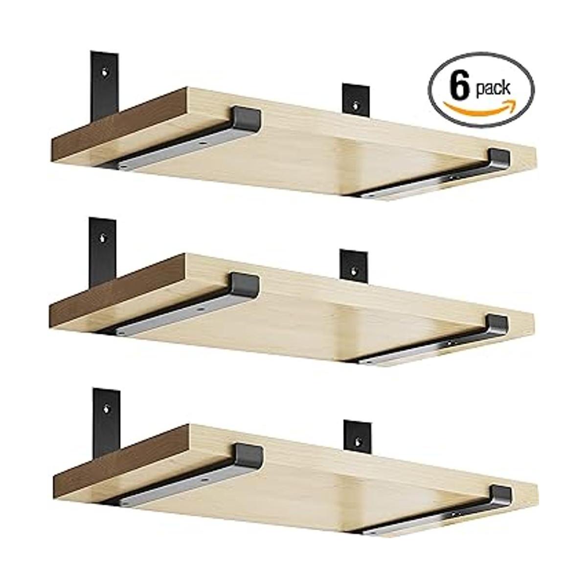 BATODA Soportes de estante de 12 pulgadas con borde para