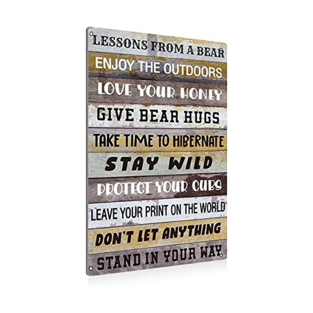 BEASTZHENG Letrero de metal con texto Funny Lesson from a