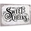 BEASTZHENG Retro Hello Sweet Cheeks Baño Metal Tin Sign_1