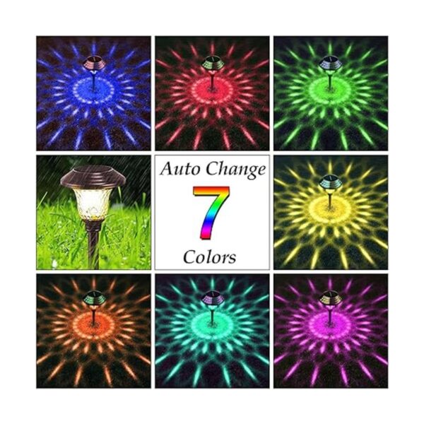 BEAU JARDIN 8 Pack Solar Pathway Lights with 7 Color_2
