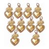 BEEFLYING 10 colgantes de latón con forma de corazón