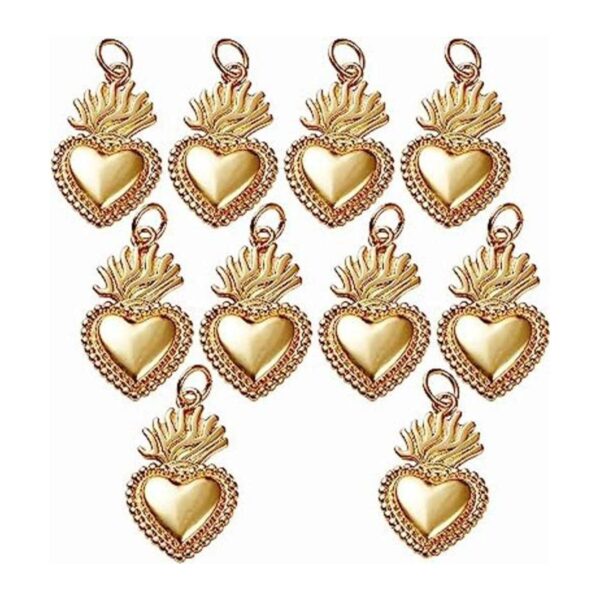 BEEFLYING 10 colgantes de latón con forma de corazón