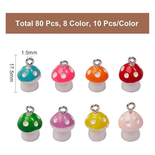 BEEFLYING 80 dijes colgantes de hongo de 8 estilos de