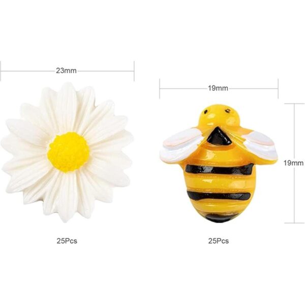 BEEFLYING 50 cabujones de resina de abeja de flores_2