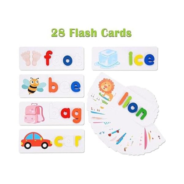 BEESTECH Juegos de cartas a juego de ortografía juguetes_3