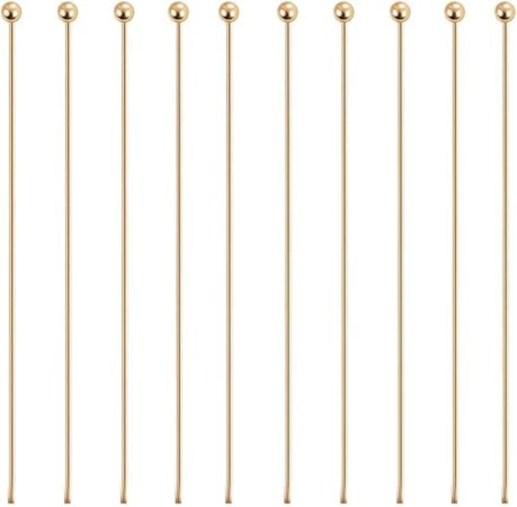 BENECREAT 100 pines de bola chapados en oro real de 18