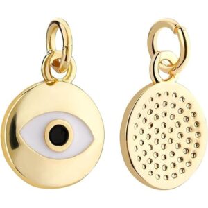 BENECREAT 10 dijes de esmalte de mal de ojo chapado en oro