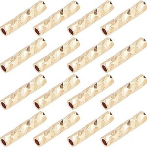 BENECREAT 100 cuentas de tubo chapado en oro para_1