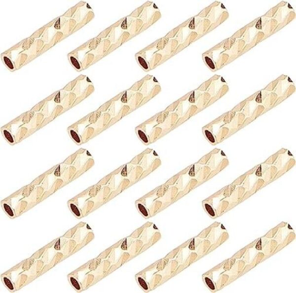BENECREAT 100 cuentas de tubo chapado en oro para_1