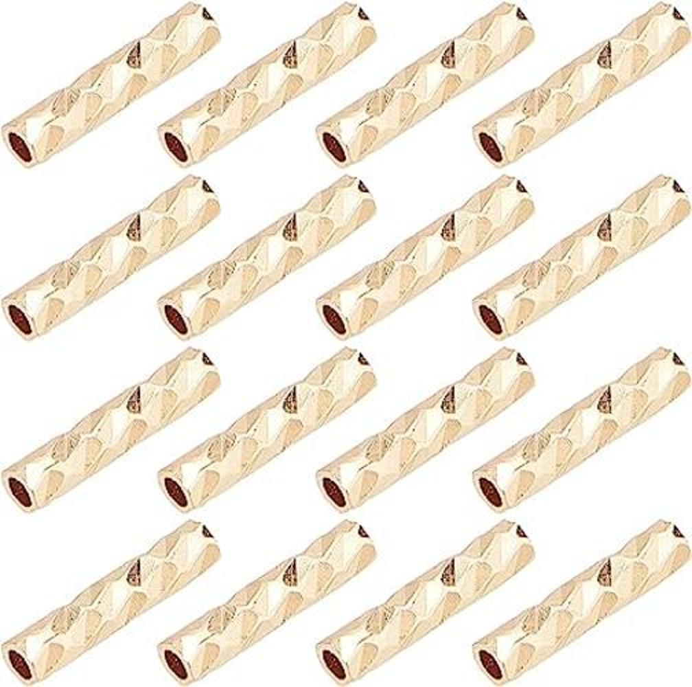 BENECREAT 100 cuentas de tubo chapado en oro para