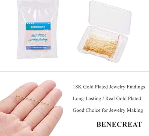 BENECREAT 100 pines de bola chapados en oro real de 18
