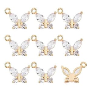 BENECREAT 10 dijes de doble mariposa de circonita cúbica_1