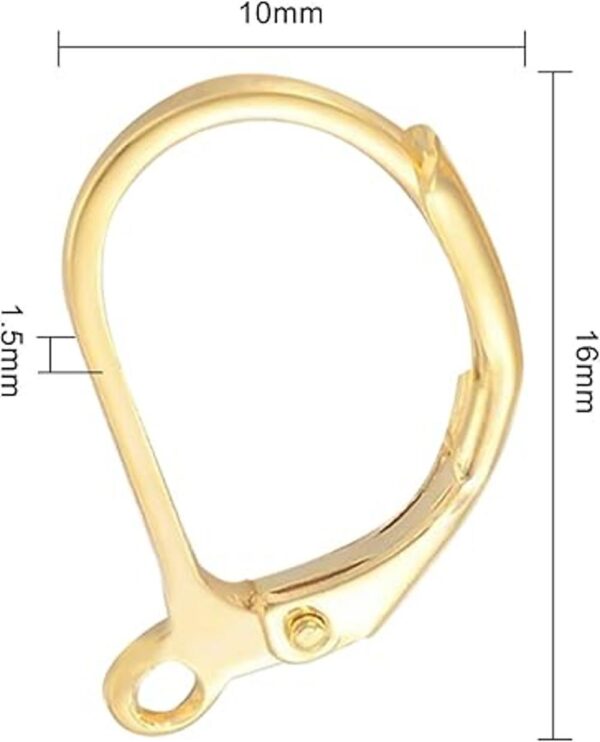 BENECREAT 2 piezas de aretes de palanca con relleno de oro_2