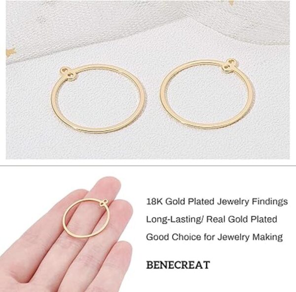 BENECREAT 20 piezas de aretes de aro redondos chapados en