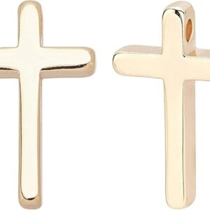 BENECREAT 20 dijes de cruz de latón dorado chapado en oro