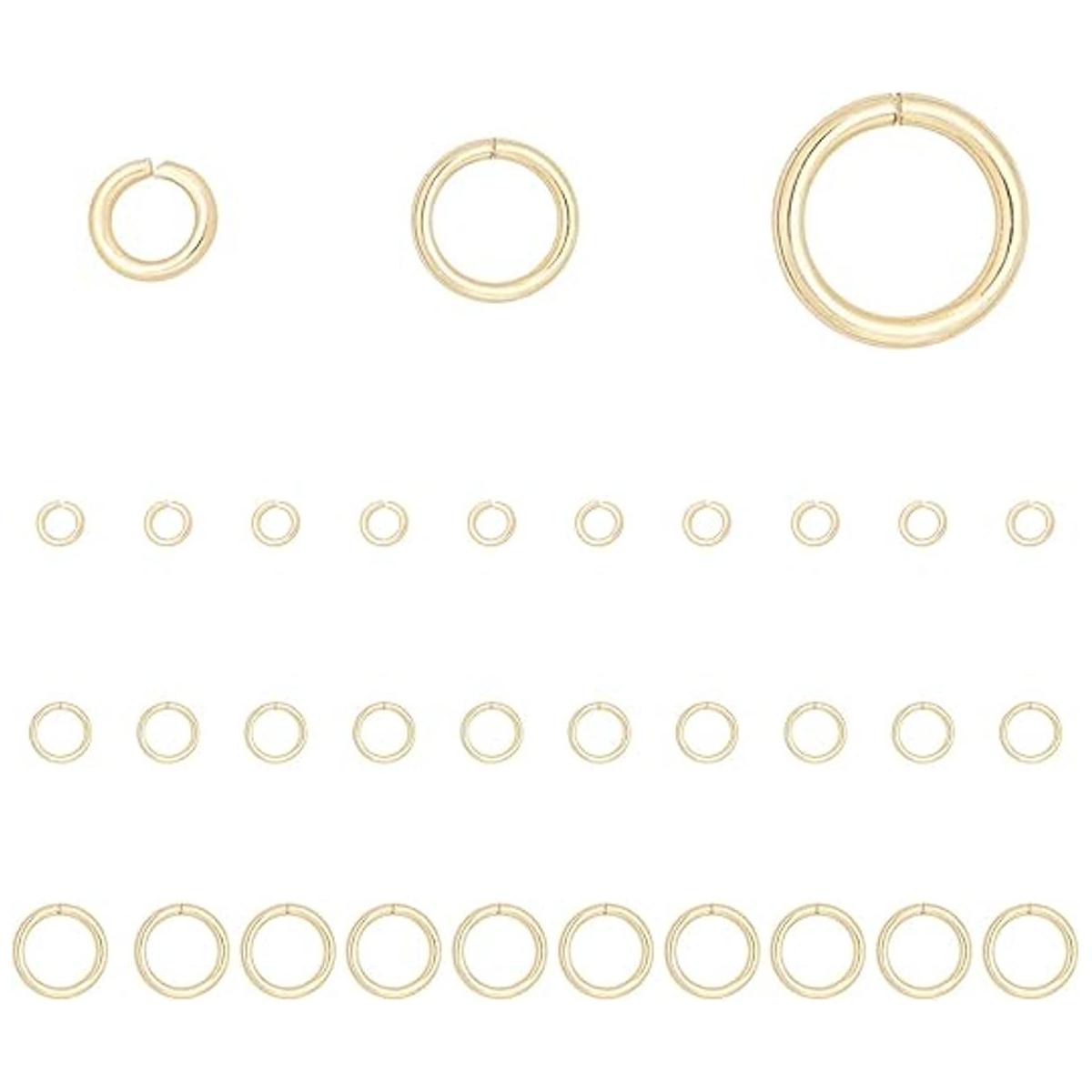 BENECREAT 30 anillos de oro de 14 quilates con relleno de