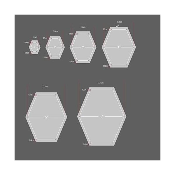 BENECREAT 5 piezas de plantilla hexagonal para acolchado