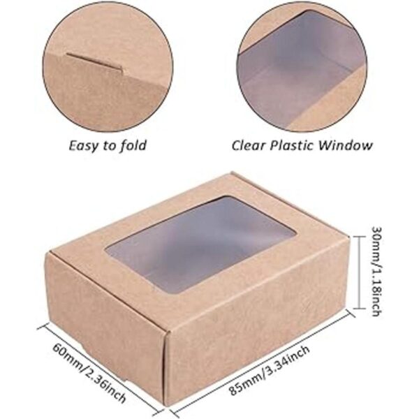 BENECREAT Paquete de 30 cajas rectangulares de papel kraft