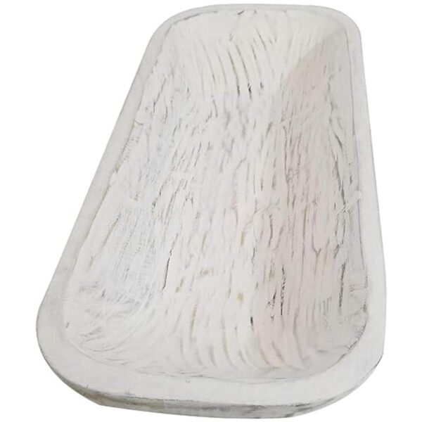 BNDPLUS Cuenco de masa de madera blanco antiguo cuenco_2