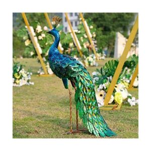 Estatua Chisheen de pavo real solar para jardín_1