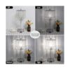 Lámpara de mesa de control táctil de cristal con 2 puertos_4