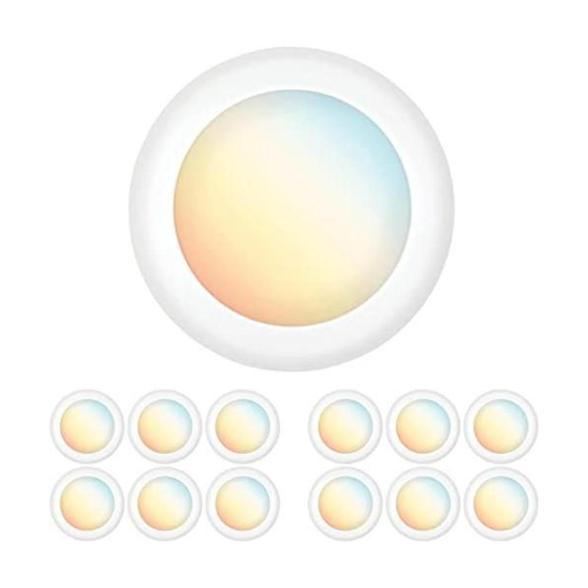 PARMIDA Paquete de 12 luces LED regulables de 56
