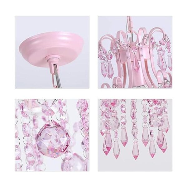 QS Mini Crystal Chandelier Modern Pink ChandelierSmall_2