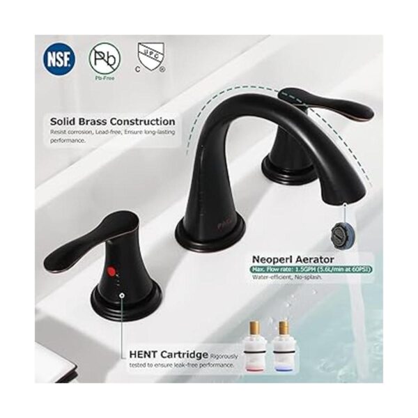 PARLOS Grifo para baño de doble manija extendido con_2