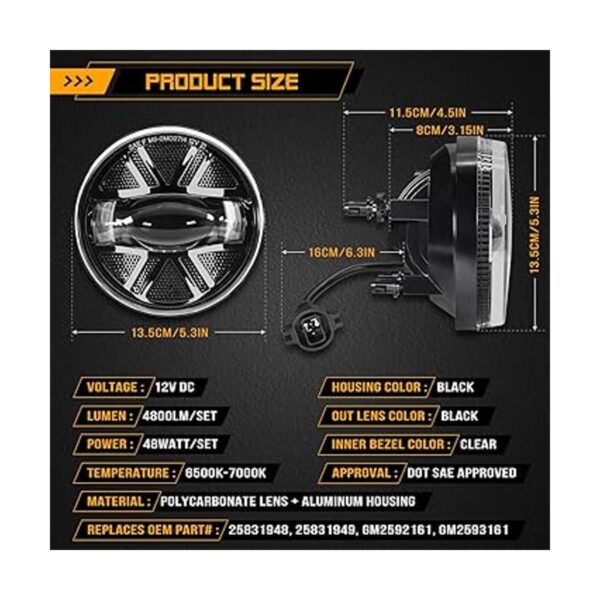 Haitzu Luces antiniebla LED compatibles con GMC Sierra_2