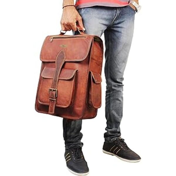 HULSH Mochila de cuero genuino de 16 pulgadas para mujeres_2