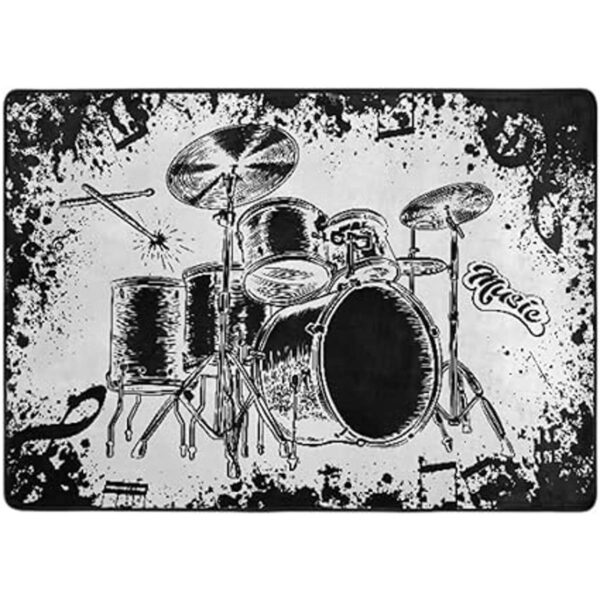 Juego de tambores de música vintage negra para sala de