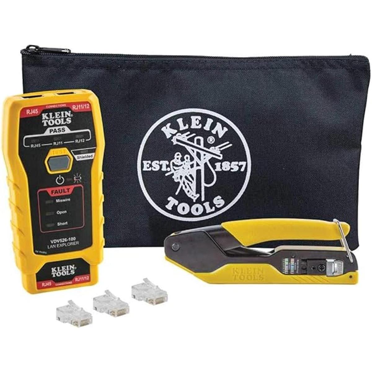 Kit de probador y crimpadora de cables Ethernet RJ45