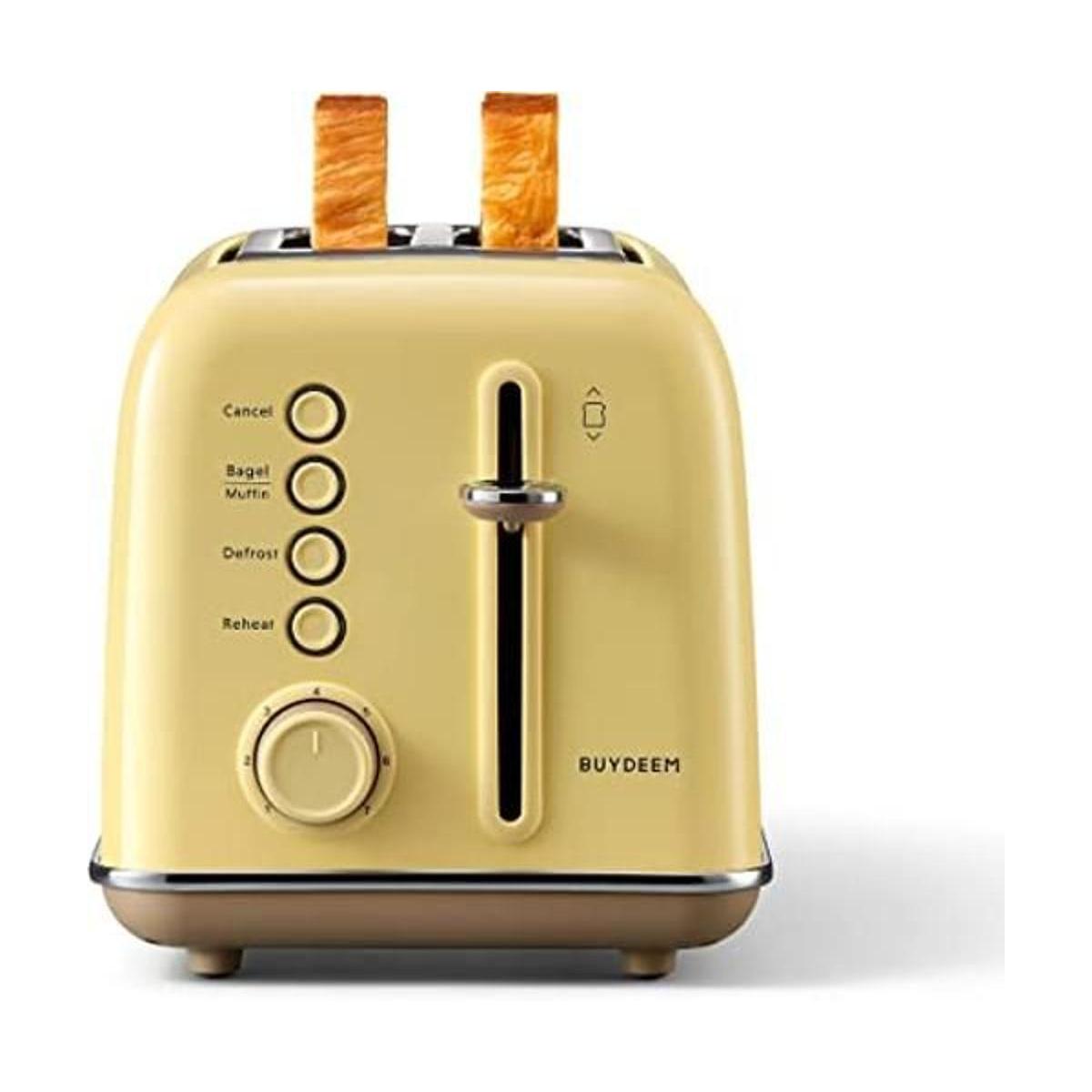 BUYDEEM DT620 Tostadora de 2 rebanadas ranuras extra