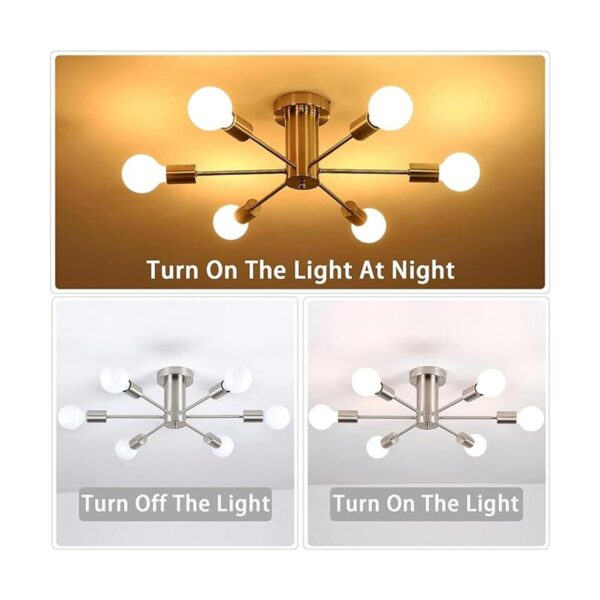 MRHYSWD Lámpara de techo semiempotrada de 6 luces lámpara_5