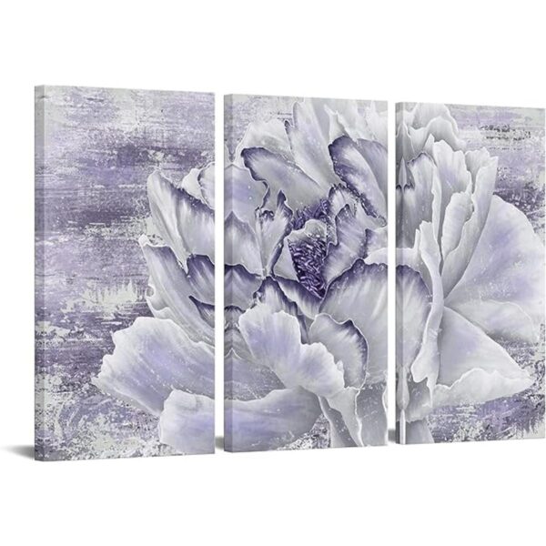 FuShvre Lienzo decorativo de 3 paneles de peonía de color_1