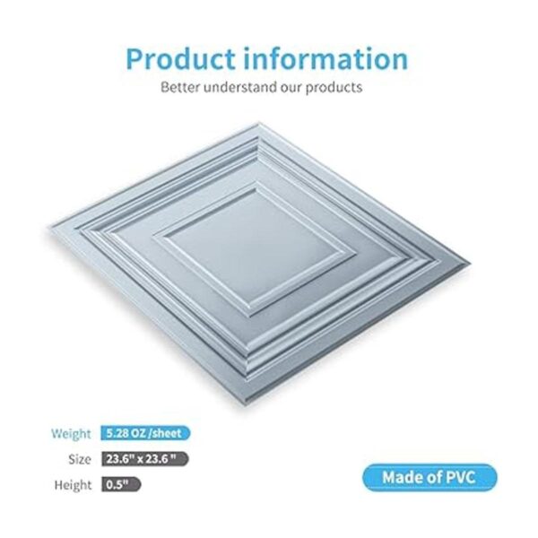 Art3d Azulejos decorativos de techo caídos paquete de 12_5