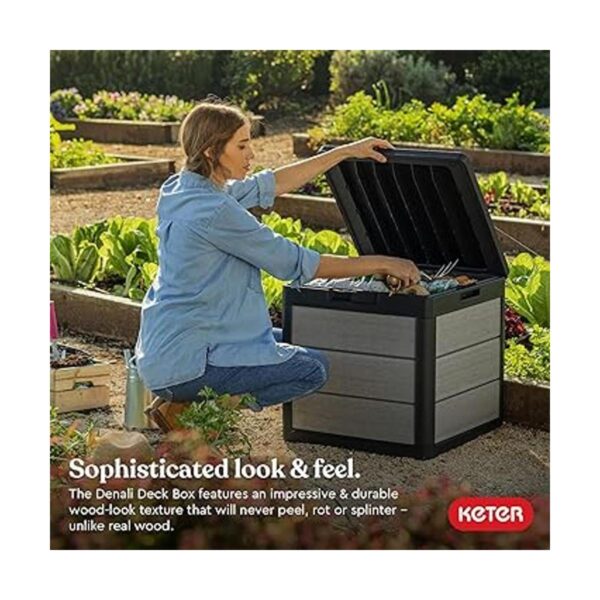 Keter Denali Caja de resina de 30 galones para muebles de