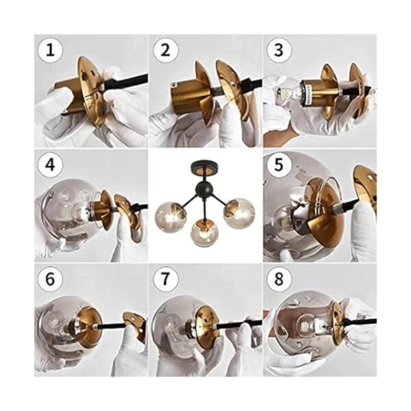 Lámpara de techo de 3 luces de Szxykeji estilo vintage_2