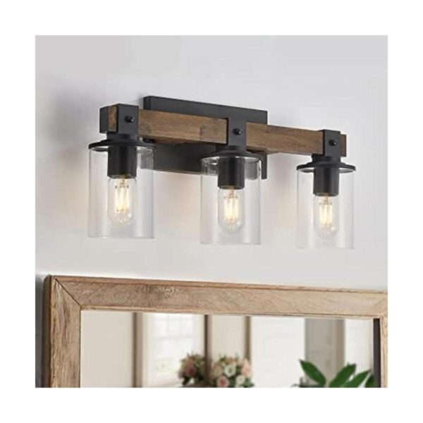 DRNANLIT Luces de tocador de madera rústica 3 luces de_1