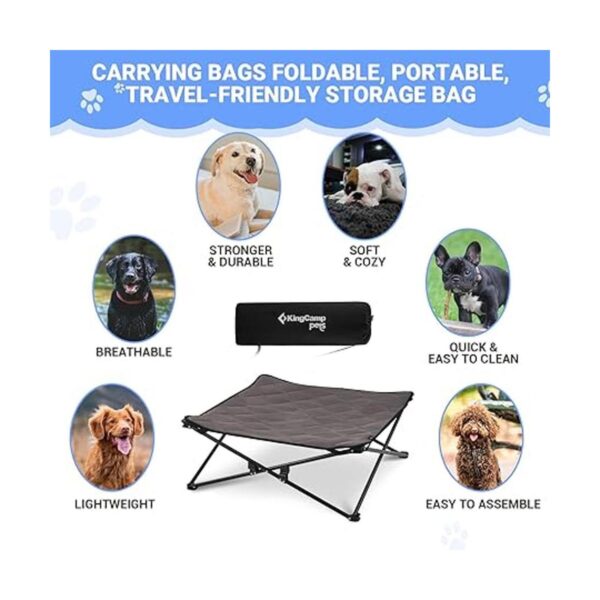 KingCamp Cama elevada plegable estable para mascotas cama_4