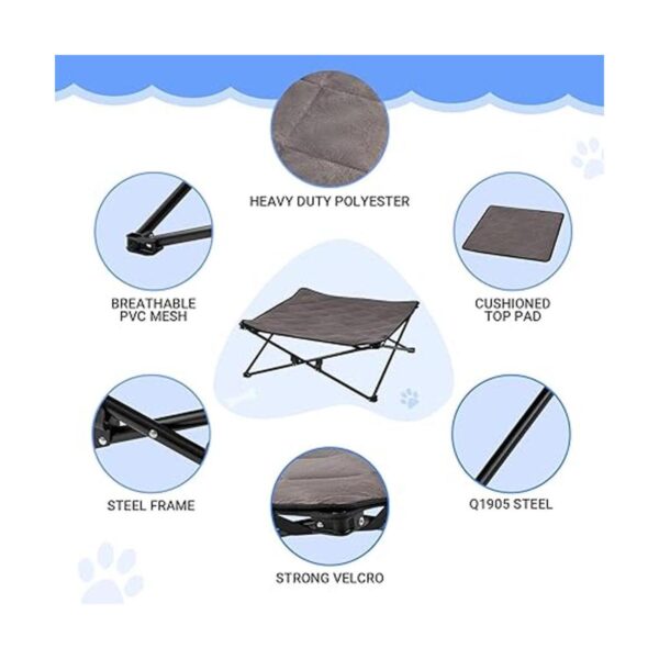 KingCamp Cama elevada plegable estable para mascotas cama_3