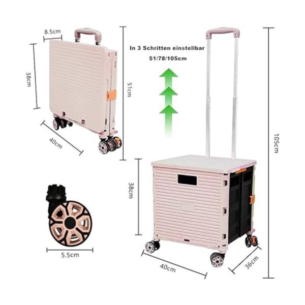 Carro plegable plegable portátil con ruedas para carrito