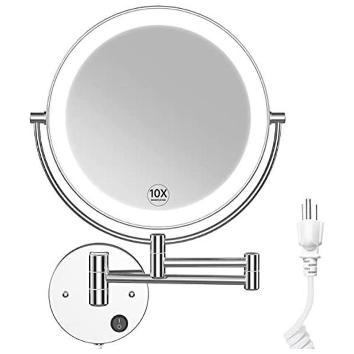 Benbilry Espejo de maquillaje LED de 9 pulgadas de doble
