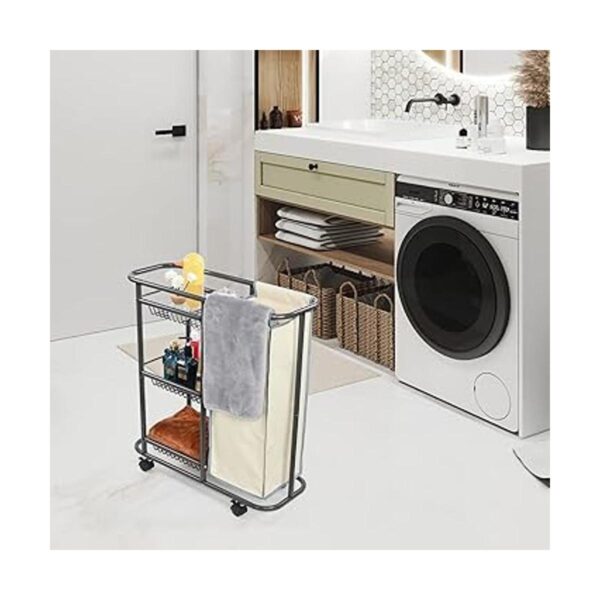 Doxbom Carrito clasificador de ropa rodante cesta de