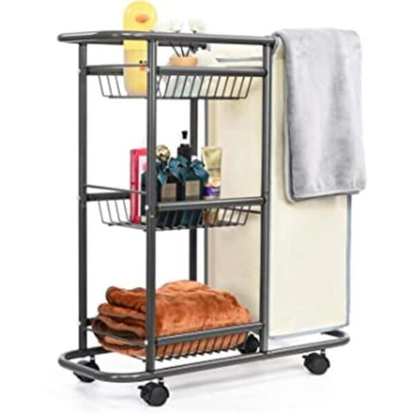 Doxbom Carrito clasificador de ropa rodante cesta de