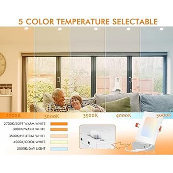 Cloudy Bay Paquete de 6 luces LED empotrables cuadradas_2