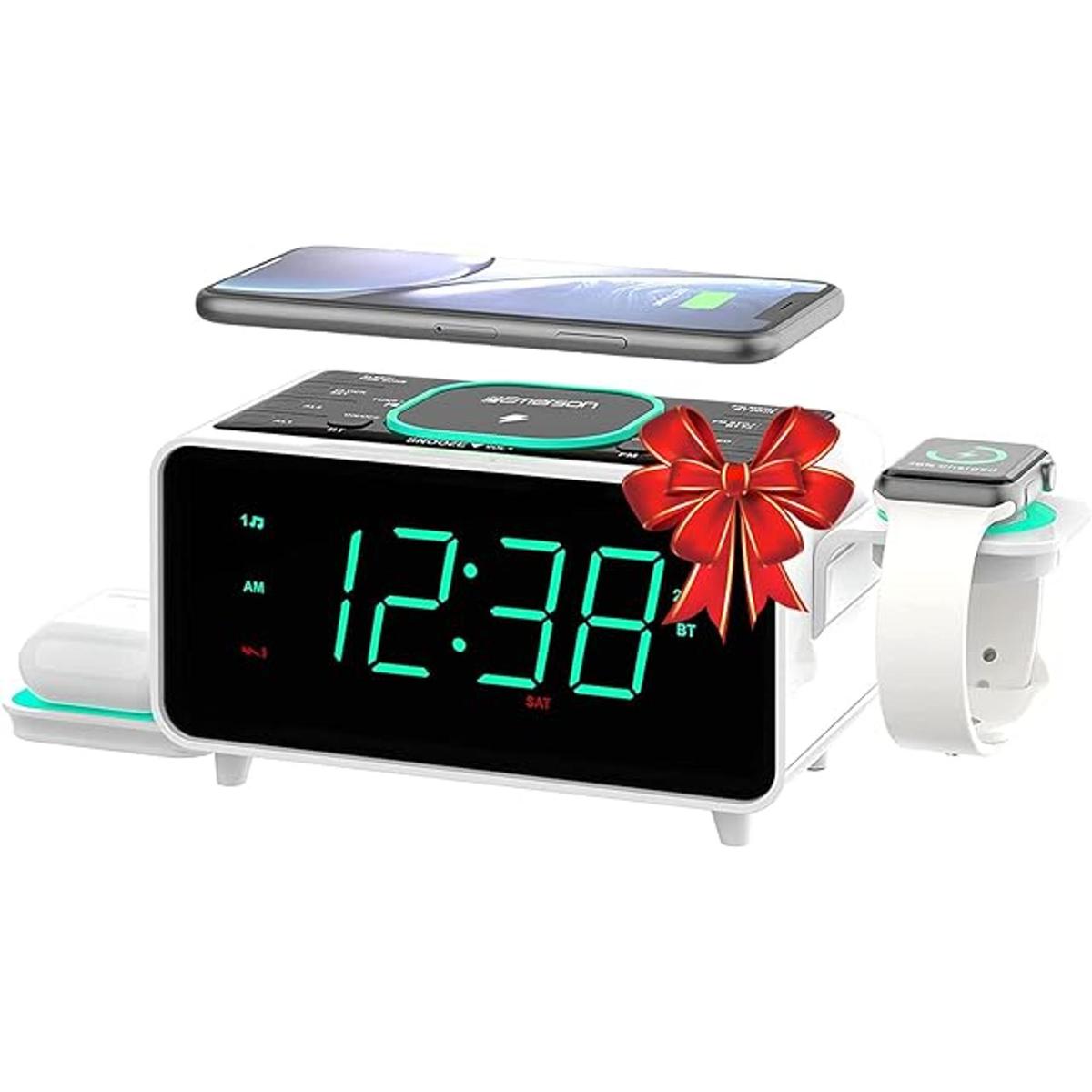 Emerson Radio Smartset Reloj despertador con radio FM con