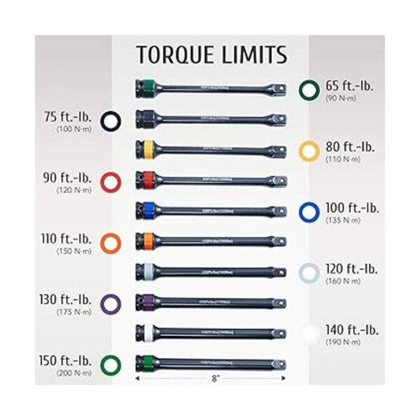 Juego de 10 barras de extensión limitadoras de par de_2