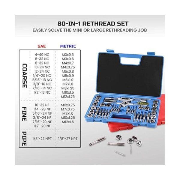 Anfrere Juego de herramientas métricas y estándar kit de